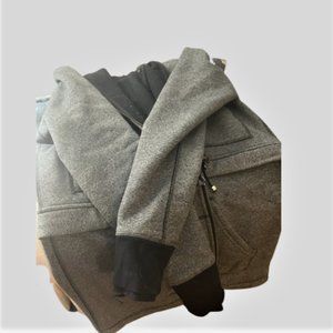 LULU LEMON size 10 gray wool jacket